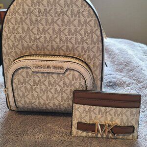 Brand New Michael Kors Mini Backpack + Matching Wallet Set